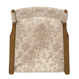 A midcentury-inspired piece brought to modern speed. A supportive, sling-style back and seat cushion are upholstered in a soft, velvety fabric, with toasted oak arms prime for the head of the table Amethyst Home provides interior design, new home construction design consulting, vintage area rugs, and lighting in the Park City metro area.