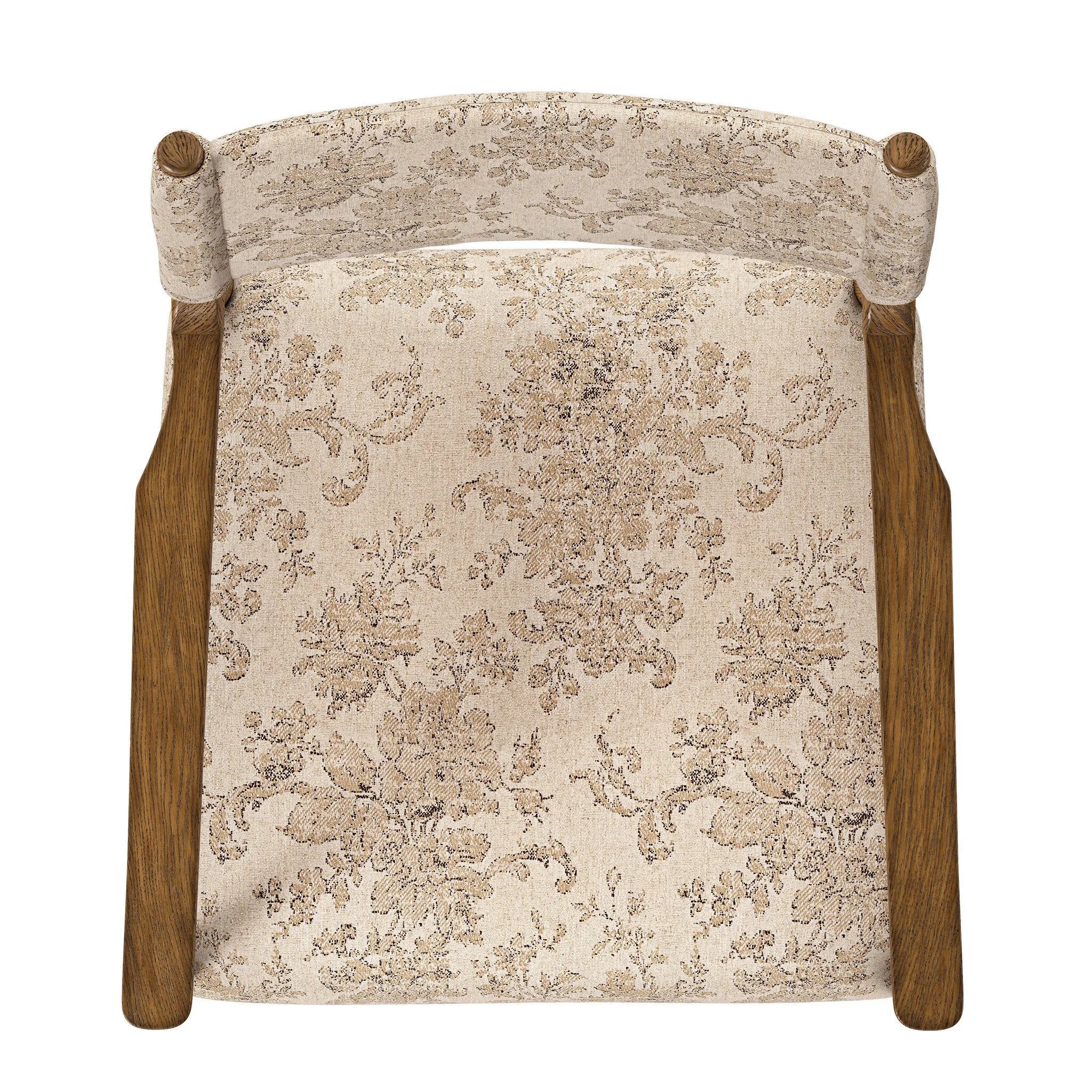 A midcentury-inspired piece brought to modern speed. A supportive, sling-style back and seat cushion are upholstered in a soft, velvety fabric, with toasted oak arms prime for the head of the table Amethyst Home provides interior design, new home construction design consulting, vintage area rugs, and lighting in the Park City metro area.