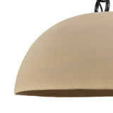 An oversized dome with a speckled glossy finish hangs from overscale chain links for impact. Links are removable to adjust the length Amethyst Home provides interior design, new home construction design consulting, vintage area rugs, and lighting in the Boston metro area.