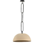 An oversized dome with a speckled glossy finish hangs from overscale chain links for impact. Links are removable to adjust the length Amethyst Home provides interior design, new home construction design consulting, vintage area rugs, and lighting in the Washington metro area.