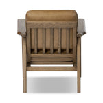 Featuring Jones Palermo Drift Chair by Four Hands at Amethyst Home. A coastal-inspired lounge chair, modernized. Angled back legs and separate cushioning create a relaxed, inviting look. Mid-level blind stitching refines the seat back. Stark amber ash frame offsets rich top-grain leather, showcasing thick-cut hide with pronounced natural texture.Overall Dim. Amethyst Home provides interior design, new home construction design consulting, vintage area rugs, and lighting in the Park City metro area.