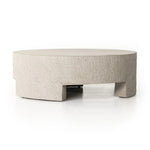 Featuring Everett Matte Stone Outdoor Coffee Table by Four Hands at Amethyst Home. A textured, white concrete coffee table perfect for modern and wabi sabi style.  The table has a matte texture and is perfect for indoors or outdoors.Overall Dimensions: 48.00"w x 48.00"d x 16.25"hWeight : 277.78 lbsMaterials : Concrete. Amethyst Home provides interior design, new home construction design consulting, vintage area rugs, and lighting in the Austin metro area.