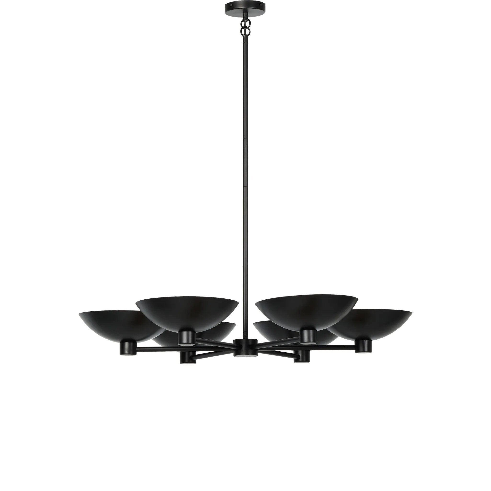 Featuring Klaus Jet Black Chandelier by Four Hands at Amethyst Home. Modern versatility shines in this chandelier, where aged brass domes cast ambient light atop a sleek matte black frame, ideal for various spaces and slanted ceilings.
Overall Dimensions: 41.0" L x 41.0 " W x 5.0" H
Collection: HuttonColors: Jet Black, Black CordMaterials: Iron, Thermoplastic. Amethyst Home provides interior design, new home construction design consulting, vintage area rugs, and lighting in the Houston metro area.