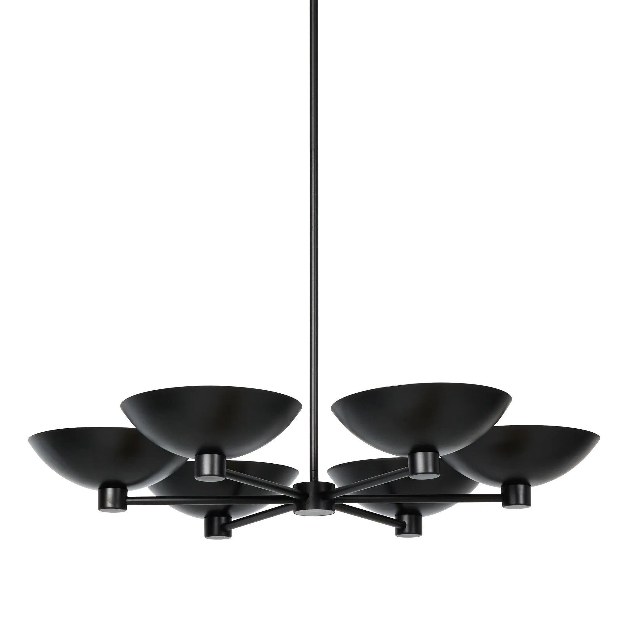 Featuring Klaus Jet Black Chandelier by Four Hands at Amethyst Home. Modern versatility shines in this chandelier, where aged brass domes cast ambient light atop a sleek matte black frame, ideal for various spaces and slanted ceilings.
Overall Dimensions: 41.0" L x 41.0 " W x 5.0" H
Collection: HuttonColors: Jet Black, Black CordMaterials: Iron, Thermop. Amethyst Home provides interior design, new home construction design consulting, vintage area rugs, and lighting in the Newport Beach metro area.