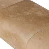 Make your space stand out with a unique accent bench of solid oak and hair on hide. Reflective of hides' one-of-a-kind nature, a variance in coloring, pattern and hair length is to be expected Amethyst Home provides interior design, new home construction design consulting, vintage area rugs, and lighting in the Charlotte metro area.