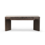 Featuring Lawson Brown Oak Veneer Desk by Four Hands at Amethyst Home. The traditional writing desk, elevated with mixed materials. Vein-rich marble tops an angular brown oak base, with two pencil drawers for storage. Overall Dimensions: 73.50"w x 28.00"d x 30.00"h. Amethyst Home provides interior design, new home construction design consulting, vintage area rugs, and lighting in the Kansas City metro area.