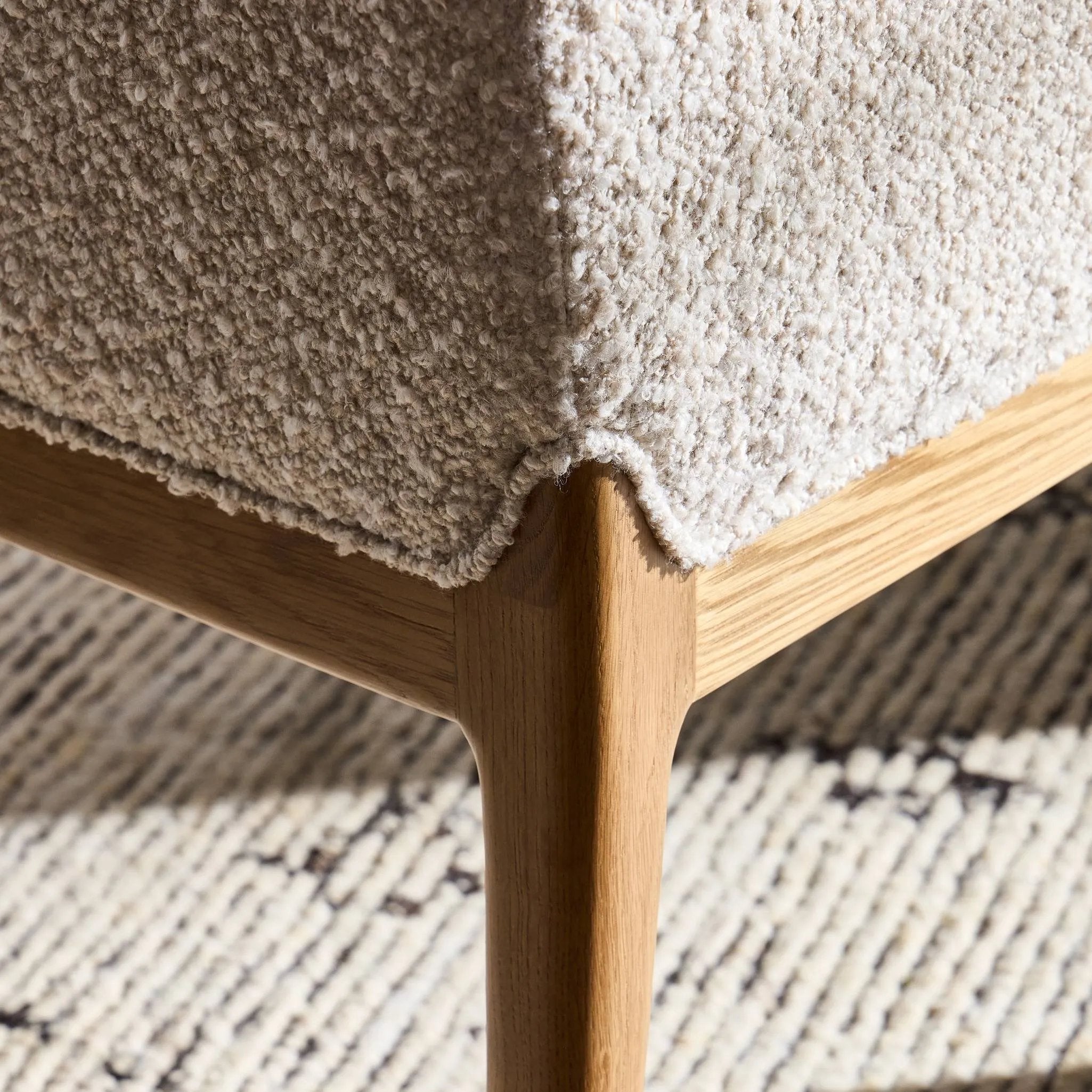 Featuring Ledger Somerton Ash Dining Chair by Four Hands at Amethyst Home. A box-profile dining chair that’s all about comfort. Exposed oak legs flow seamlessly into the chair's upholstered arms, for a seamless look. Performance fabrics are specially created to withstand spills, stains, high traffic and wear, ensuring long-term comfort and unmatched durabil. Amethyst Home provides interior design, new home construction design consulting, vintage area rugs, and lighting in the Calabasas metro area.