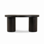 Featuring Leeds Ebony Veneer Desk by Four Hands at Amethyst Home. Substantial cylindrical legs support a kidney-shaped desk crafted in light black-finished oak veneer — a testament to form harmonizing with function.Overall Dimensions: 63.00"w x 31.50"d x 30.00"hWeight : 127.87 lbsMaterials: Oak Veneer. Amethyst Home provides interior design, new home construction design consulting, vintage area rugs, and lighting in the Austin metro area.