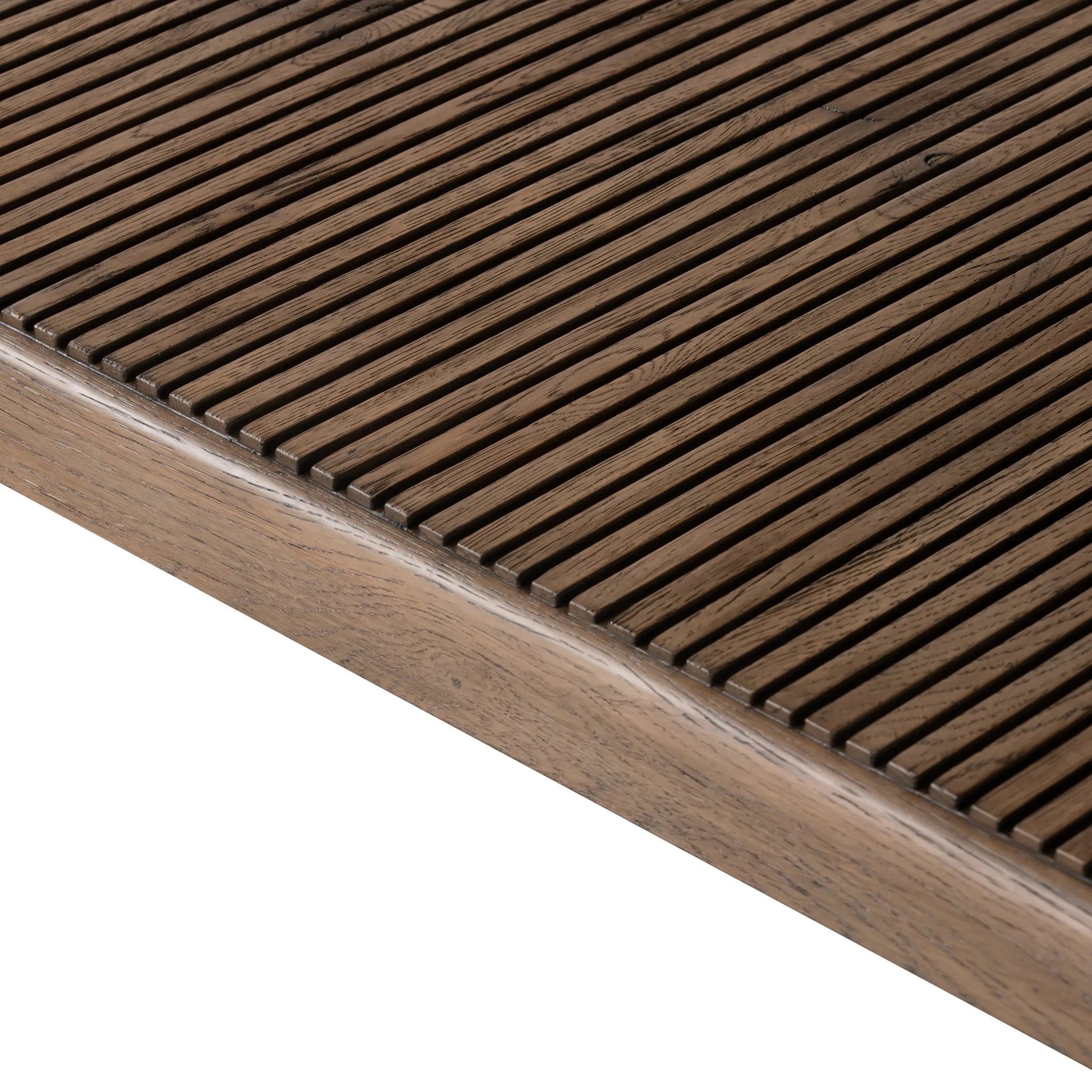 Featuring Leo Rustic Grey Console Table by Four Hands at Amethyst Home. Grey-finished oak shapes an elongated console table, rich with reeding. Subtly rounded edges reflect Brazilian midcentury inspiration behind this crafted minimalist piece. Designed in partnership with longtime Four Hands collaborator Thomas Bina and designer Ronald Sasson.Overall Dimens. Amethyst Home provides interior design, new home construction design consulting, vintage area rugs, and lighting in the Park City metro area.