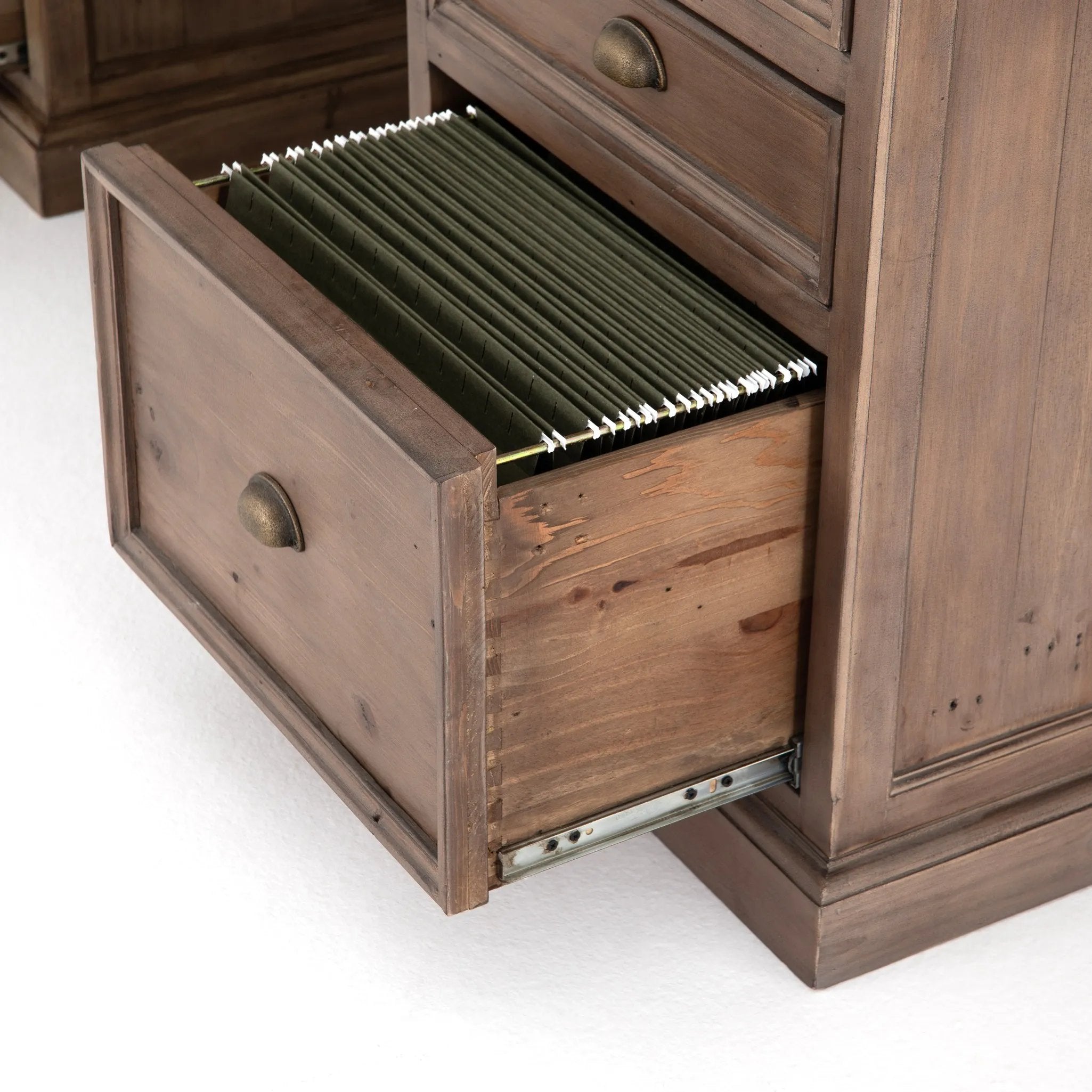 Featuring Lifestyle Sundried Ash Large Desk by Four Hands at Amethyst Home. Borrowing inspiration from the classic lawyer's desk with an inlaid leather top and French-inspired detailing. Finished in warm, sun-dried wheat tones with cast brass hardware, with dual file drawers for letter-sized documents.Overall Dimensions: 68.50"w x 31.00"d x 32.25"hWeight : . Amethyst Home provides interior design, new home construction design consulting, vintage area rugs, and lighting in the Calabasas metro area.