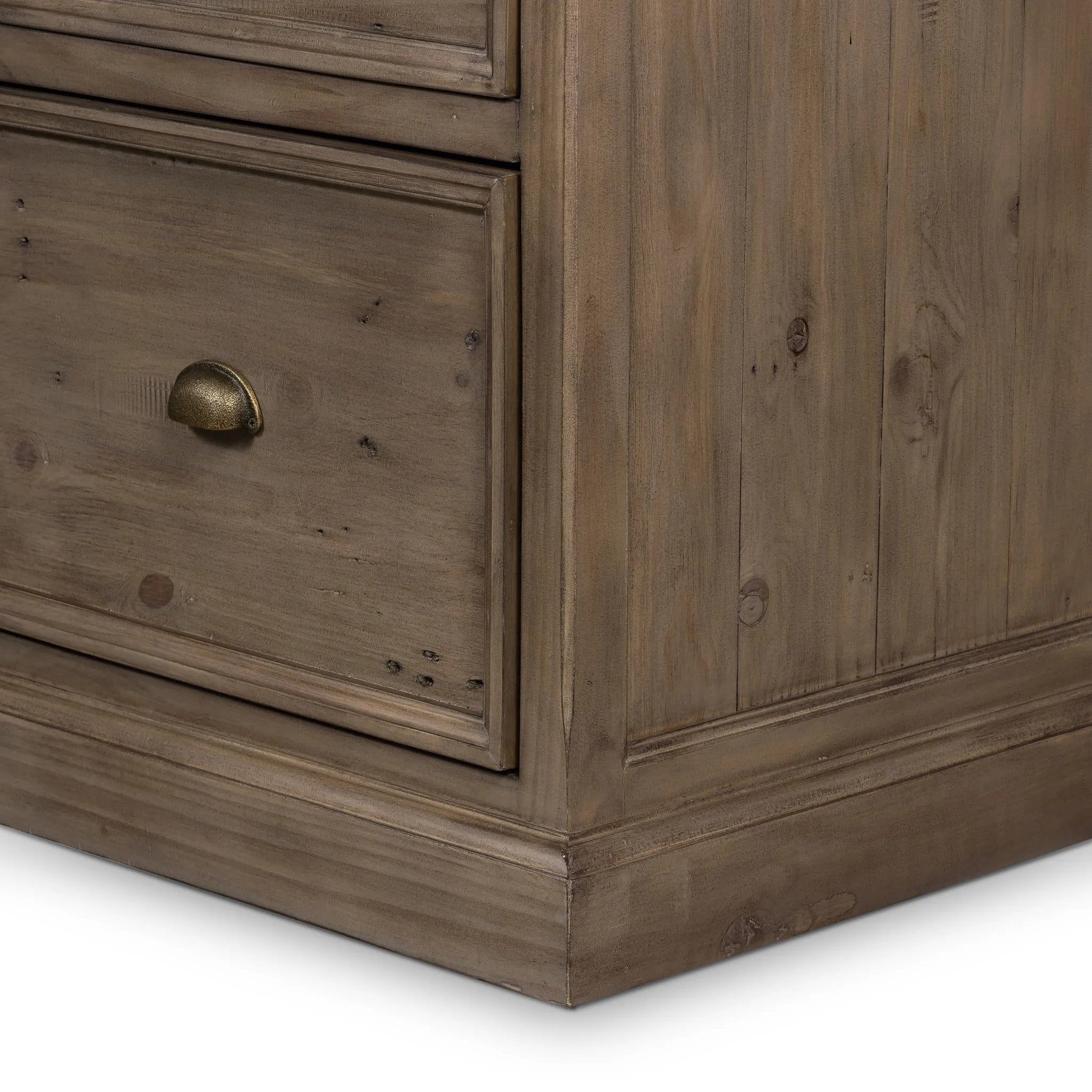 Featuring Lifestyle Sundried Ash Large Desk by Four Hands at Amethyst Home. Borrowing inspiration from the classic lawyer's desk with an inlaid leather top and French-inspired detailing. Finished in warm, sun-dried wheat tones with cast brass hardware, with dual file drawers for letter-sized documents.Overall Dimensions: 68.50"w x 31.00"d x 32.25"hWeight : . Amethyst Home provides interior design, new home construction design consulting, vintage area rugs, and lighting in the San Diego metro area.