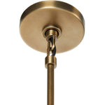 Featuring Linus Aged Brass Iron Chandelier by Four Hands at Amethyst Home. Curved arms and a central ball detail give this chandelier a traditional silhouette, while low tapered shades provide a fresh update. It is designed for versatility and can be hung on slanted ceilings or converted to a flush mount with the included extra pipe piece.
Overall Dimensions: . Amethyst Home provides interior design, new home construction design consulting, vintage area rugs, and lighting in the Boston metro area.