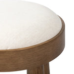 Featuring Louise Nomad Snow Accent Stool by Four Hands at Amethyst Home. A simple, charming stool with an oak wood veneer finish and upholstered seat. Tapered legs add subtle character.Overall Dimensions: 19.00"w x 19.00"d x 19.25"hWeight : 23.81 lbsMaterials: 92% Polyester, 8% Flax/Linen, Oak Veneer, Solid Ash. Amethyst Home provides interior design, new home construction design consulting, vintage area rugs, and lighting in the San Diego metro area.