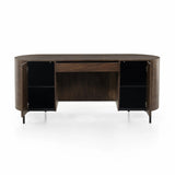 Featuring Lunas Caramel Guanacaste Executive Desk by Four Hands at Amethyst Home. With soft, fluid shaping, caramel-colored Guanacaste forms a beautifully sculpted silhouette, with natural high and lowlights coursing the entirety of this unique executive desk. Dual push-latch doors plus interior shelving offer ample storage space, while a fully finished fron. Amethyst Home provides interior design, new home construction design consulting, vintage area rugs, and lighting in the Portland metro area.