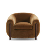 A fresh take on the traditional tub chair, with exaggerated depth for drama and comfort. Solid wood legs intersect upholstery for clean contrast and scale. This item has limited online distribution and may not be sold on websites without prior approval Amethyst Home provides interior design, new home construction design consulting, vintage area rugs, and lighting in the Charlotte metro area.