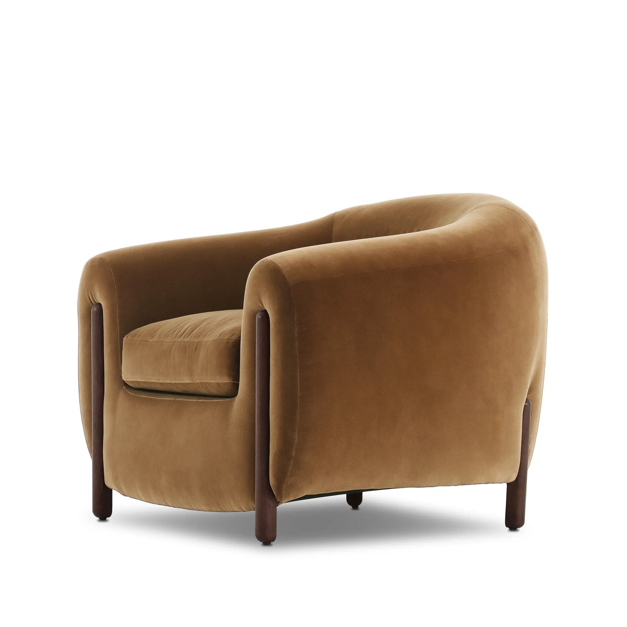 A fresh take on the traditional tub chair, with exaggerated depth for drama and comfort. Solid wood legs intersect upholstery for clean contrast and scale. This item has limited online distribution and may not be sold on websites without prior approval Amethyst Home provides interior design, new home construction design consulting, vintage area rugs, and lighting in the Des Moines metro area.