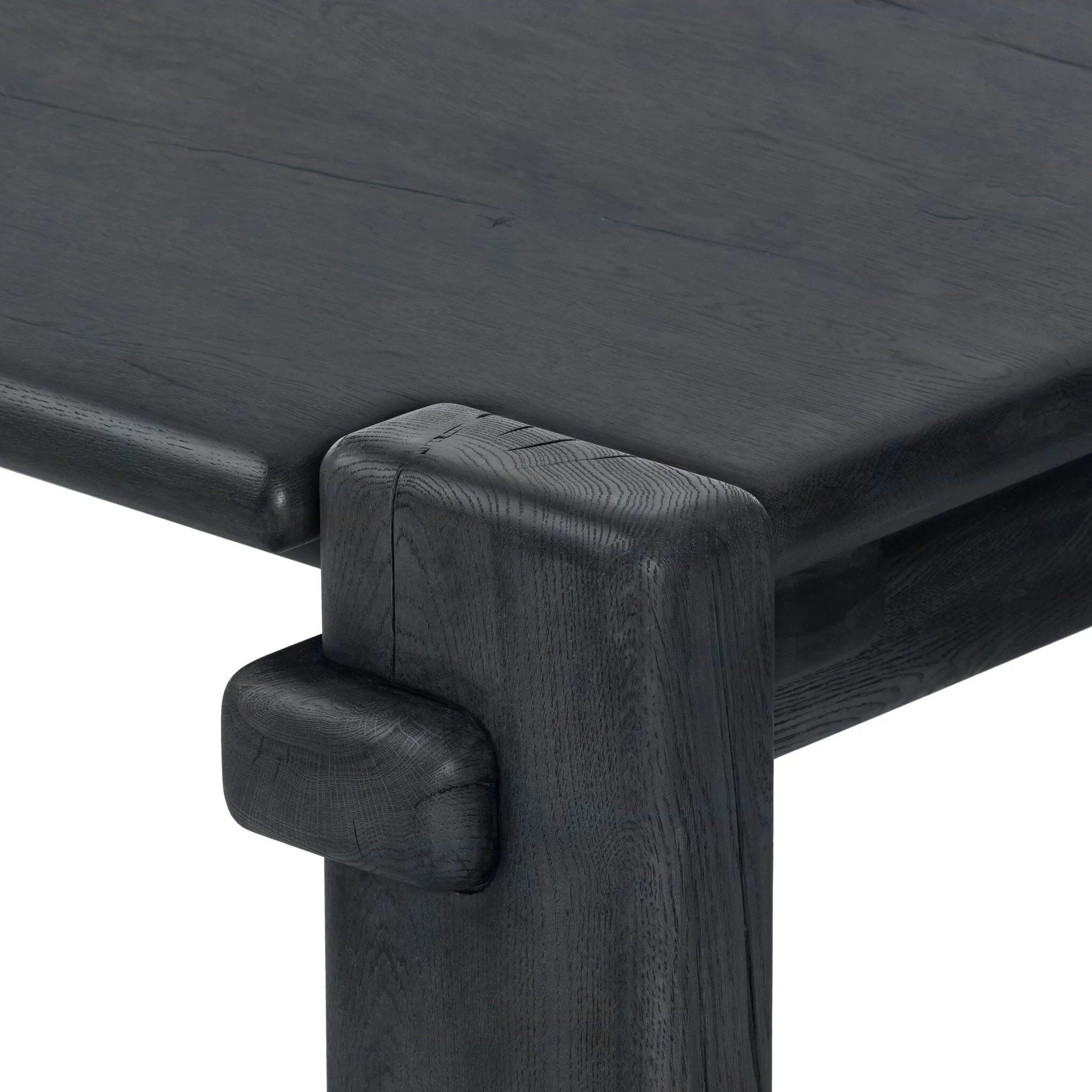 Designed by Thomas Bina and Ronald Sasson, a design partnership blending both modern minimalist and Brazilian influences. Crafted from natural reclaimed French oak with overstated joint details. Rounded edges bring a soft, playful feel to this grand-scale piece. Seats 12 Amethyst Home provides interior design, new home construction design consulting, vintage area rugs, and lighting in the Alpharetta metro area.