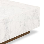 Featuring Masera White Carrara Marble Marble Coffee Table by Four Hands at Amethyst Home. A white Carrara marble slab, rich with veining and movement. Supported by a wooden plinth, marble takes the spotlight in a design that's simple and sophisticated at once.
Overall Dimensions: 30.0" L x 60.0 " W x 12.0" H
Collection: HughesColors: White Carrara Marble, Smoke. Amethyst Home provides interior design, new home construction design consulting, vintage area rugs, and lighting in the Tampa metro area.