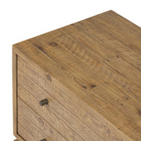 Bring organic character to your bedside with a two-drawer dresser of solid reclaimed pine. A rustic finish plays up natural knots and graining, for a beautifully rich look Amethyst Home provides interior design, new home construction design consulting, vintage area rugs, and lighting in the Charlotte metro area.