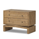 Bring organic character to your bedside with a two-drawer dresser of solid reclaimed pine. A rustic finish plays up natural knots and graining, for a beautifully rich look Amethyst Home provides interior design, new home construction design consulting, vintage area rugs, and lighting in the Tampa metro area.