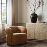 Featuring Mazie Nubuck Cognac Swivel Chair by Four Hands at Amethyst Home. Experience ultimate comfort and style with the Mazie Nubuck Cognac Swivel Chair. This sleek and modern chair features a swivel function for easy movement and convenience. Perfect for any room in your home, this chair is sure to elevate your seating experience. 
Overall Dimensions: 32.0". Amethyst Home provides interior design, new home construction design consulting, vintage area rugs, and lighting in the Boston metro area.