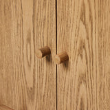 Featuring Millbrook Natural Light Oak Media Console by Four Hands at Amethyst Home. Inspired by a vintage general store counter, this console table features a heritage design with a modern twist. Thick oak legs with softened corners provide sturdy support, while oak knobs add a touch of classic charm. The inset tray top and varied drawer configuration o. Amethyst Home provides interior design, new home construction design consulting, vintage area rugs, and lighting in the Winter Garden metro area.