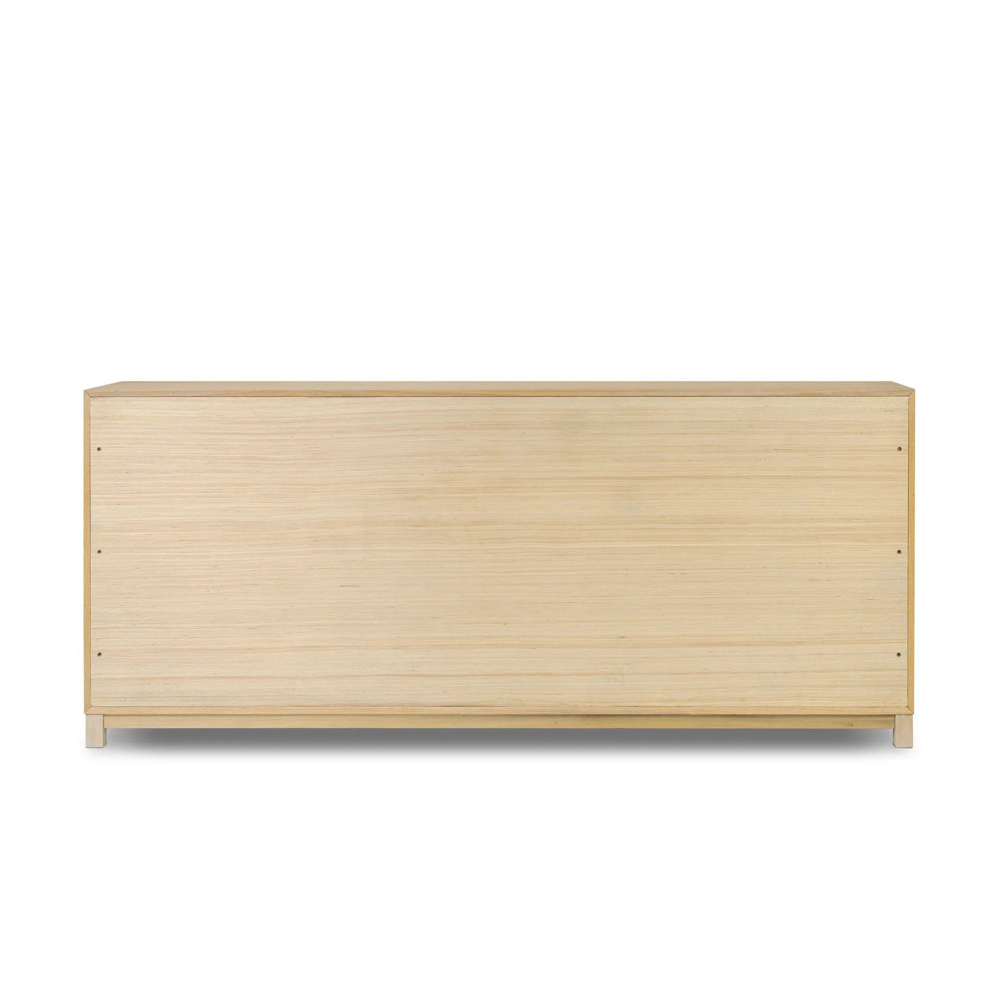 Featuring six spacious drawers with smooth fronts fixed with matching knobs, this light oak veneer dresser brings spacious storage to the room. This item has been modified to comply with the STURDY Act. See a full list of modified products and data changes in the “STURDY Act” file in the Downloads section below Amethyst Home provides interior design, new home construction design consulting, vintage area rugs, and lighting in the Miami metro area.