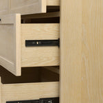 Featuring nine spacious drawers with smooth fronts fixed with matching knobs, this light oak veneer dresser brings spacious storage to the room. This item has been modified to comply with the STURDY Act. See a full list of modified products and data changes in the “STURDY Act” file in the Downloads section below Amethyst Home provides interior design, new home construction design consulting, vintage area rugs, and lighting in the Laguna Beach metro area.