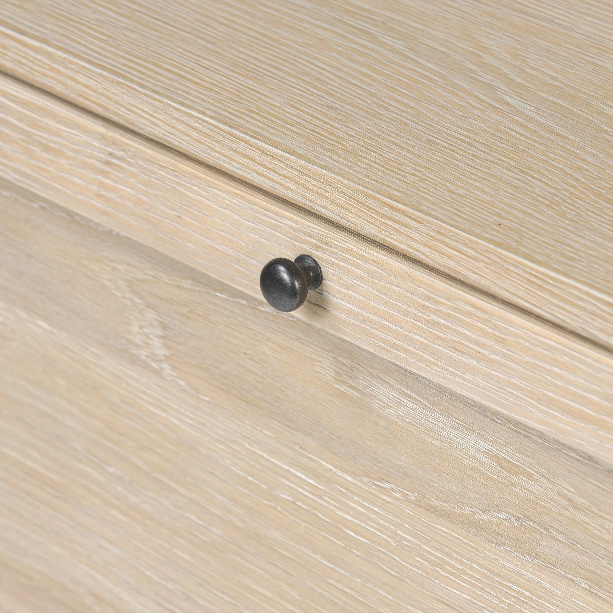 A light-finished oak veneer nightstand brings storage space to the bedside with two roomy drawers Amethyst Home provides interior design, new home construction design consulting, vintage area rugs, and lighting in the Omaha metro area.