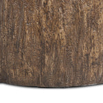 Bring nature inside with a drum-style end table of solid concrete that's been textured to resemble a tree trunk. A smooth, high-polish top balances a heavily textured bottom, and is perfectly sized to keep your favorite book or drink within reach Amethyst Home provides interior design, new home construction design consulting, vintage area rugs, and lighting in the San Diego metro area.
