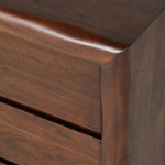 Featuring Nigel Rustic Brown Acacia 6 Drawer Dresser by Four Hands at Amethyst Home. Made from solid acacia and finished in a rustic brown, a six-drawer, waterfall-shaped dresser features soft volume, mitered corners and a faux live edge.Overall Dimensions: 69.50"w x 20.00"d x 35.25"hWeight : 278.22 lbsMaterials : Solid Acacia. Amethyst Home provides interior design, new home construction design consulting, vintage area rugs, and lighting in the Nashville metro area.