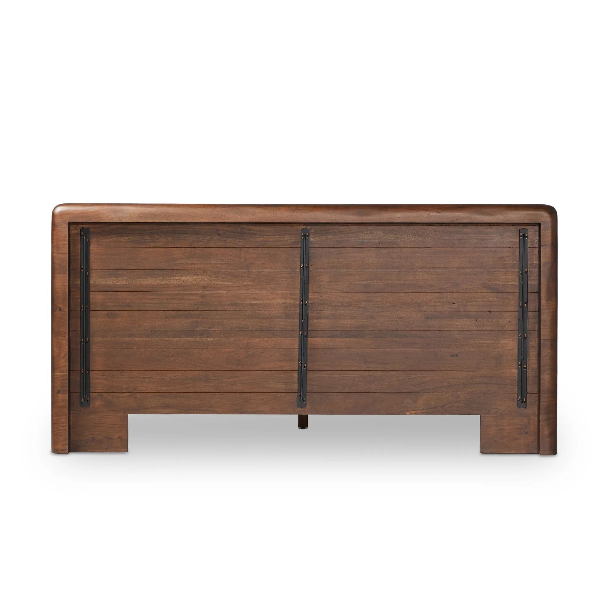 Featuring Nigel Rustic Brown Acacia Bed by Four Hands at Amethyst Home. Faux live edges elevate this slab-inspired bed made of rustic brown acacia. Rounded edges and inset legs soften an elongated silhouette. Platform-style base. Not compatible with adjustable frames.KingOverall Dimensions: 93.00"w x 88.00"d x 46.00"hWeight: 406.75 lbsQueenOverall Dimensi. Amethyst Home provides interior design, new home construction design consulting, vintage area rugs, and lighting in the Kansas City metro area.