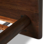 Featuring Nigel Rustic Brown Acacia Bed by Four Hands at Amethyst Home. Faux live edges elevate this slab-inspired bed made of rustic brown acacia. Rounded edges and inset legs soften an elongated silhouette. Platform-style base. Not compatible with adjustable frames.KingOverall Dimensions: 93.00"w x 88.00"d x 46.00"hWeight: 406.75 lbsQueenOverall Dimensions: 6. Amethyst Home provides interior design, new home construction design consulting, vintage area rugs, and lighting in the Omaha metro area.