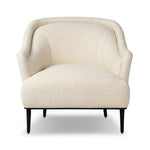 With elements of past eras at play, this updated Deco chair features a rounded back, sloped arms and a dramatic channel. The iron base and tapered legs support the cushiony seat — built with spring suspensions for long-lasting comfort. Amethyst Home provides interior design, new home construction design consulting, vintage area rugs, and lighting in the Charlotte metro area.