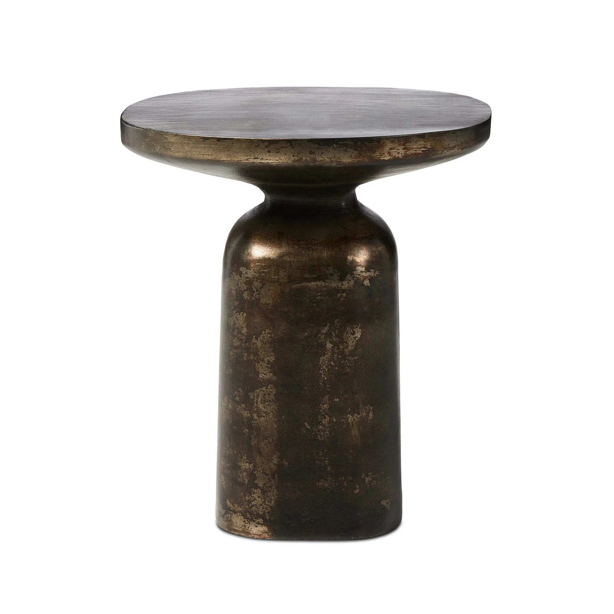 Featuring Odessa Distressed Bronze End Table by Four Hands at Amethyst Home. Forged from cast iron with a distressed bronze patina finish. A sturdy pedestal base and rounded square top create a functional, industrial-inspired piece.+
Overall Dimensions: 17.75" L x 17.75 " W x 20.0" H
Materials: AluminumWeight: 24.16 lbs. Amethyst Home provides interior design, new home construction design consulting, vintage area rugs, and lighting in the Houston metro area.