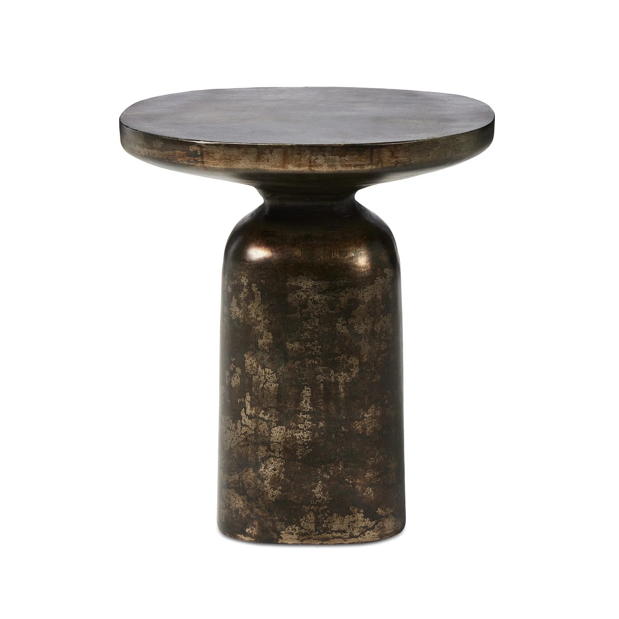 Featuring Odessa Distressed Bronze End Table by Four Hands at Amethyst Home. Forged from cast iron with a distressed bronze patina finish. A sturdy pedestal base and rounded square top create a functional, industrial-inspired piece.+
Overall Dimensions: 17.75" L x 17.75 " W x 20.0" H
Materials: AluminumWeight: 24.16 lbs. Amethyst Home provides interior design, new home construction design consulting, vintage area rugs, and lighting in the Tampa metro area.