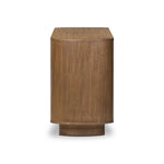 Seasoned brown acacia forms a pedestal base, bringing gentle curves to a classic dresser shape. Six drawers bring spacious storage to the bedroom Amethyst Home provides interior design, new home construction design consulting, vintage area rugs, and lighting in the Dallas metro area.