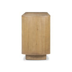 Light, worn oak forms a pedestal base, bringing gentle curves to a classic dresser shape. Six drawers bring spacious storage to the bedroom Amethyst Home provides interior design, new home construction design consulting, vintage area rugs, and lighting in the Los Angeles metro area.