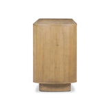 Light, worn oak forms a pedestal base, bringing gentle curves to a classic dresser shape. Six drawers bring spacious storage to the bedroom Amethyst Home provides interior design, new home construction design consulting, vintage area rugs, and lighting in the Los Angeles metro area.