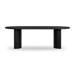 Featuring Paden Aged Black Acacia Dining Table by Four Hands at Amethyst Home. A study in shape. Solid black acacia forms crescent legs and a sprawling oval-shaped tabletop, bringing organic presence to the dining room. Seats 8–10 people.Overall Dimensions: 94.00"w x 42.00"d x 30.00"hWeight : 139.33 lbsMaterials : Thin Acacia Veneer, Solid Acacia. Amethyst Home provides interior design, new home construction design consulting, vintage area rugs, and lighting in the Alpharetta metro area.