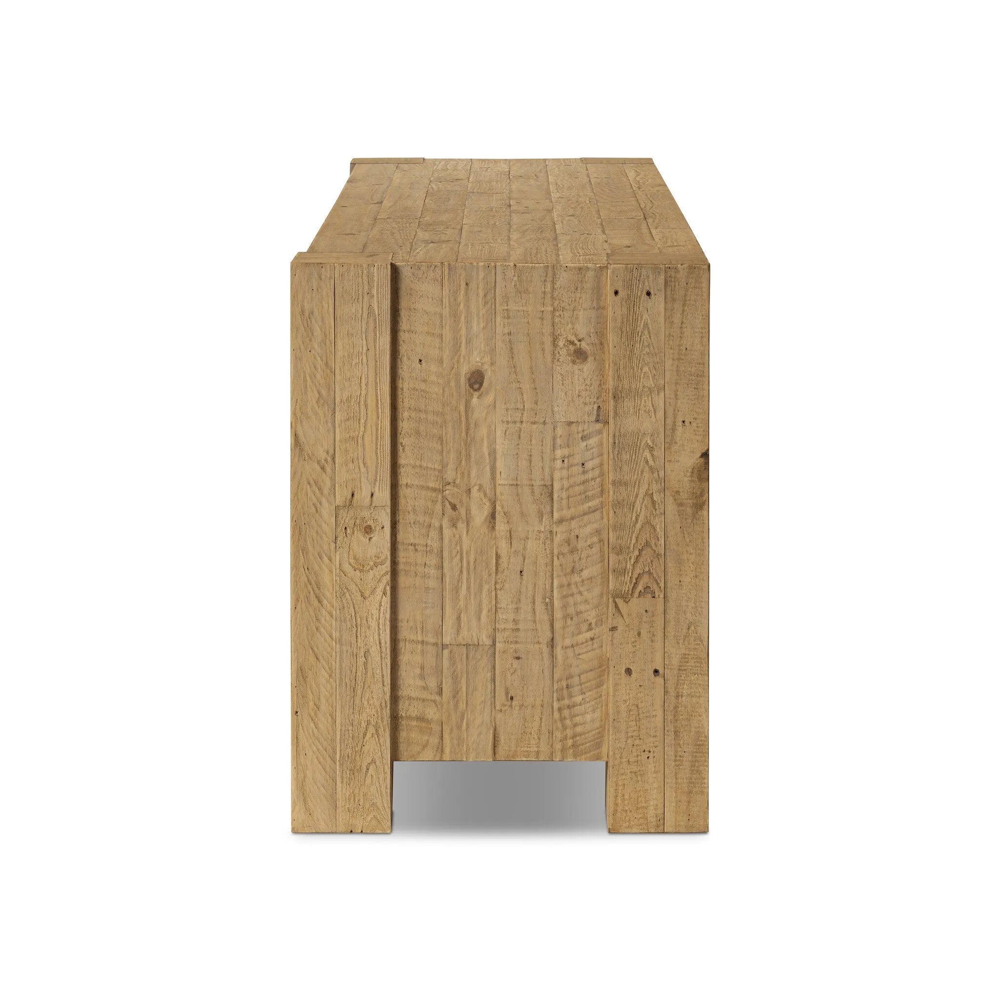 Beauty in simplicity. A clean, spacious six-drawer dresser of blonde-finished pine can be styled into a wide range of styles thanks to its neutral versatility Amethyst Home provides interior design, new home construction design consulting, vintage area rugs, and lighting in the Austin metro area.