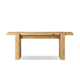 Featuring Perot Light Blonde Pine Console Table by Four Hands at Amethyst Home. Beauty in simplicity. A light, blonde-finished base supports an inset beam-style top which appears to intersect for extra intrigue.Overall Dimensions: 78.00"w x 18.00"d x 32.00"hWeight : 88.18 lbsMaterials: Solid Reclaimed Pine. Amethyst Home provides interior design, new home construction design consulting, vintage area rugs, and lighting in the Houston metro area.