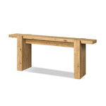 Featuring Perot Light Blonde Pine Console Table by Four Hands at Amethyst Home. Beauty in simplicity. A light, blonde-finished base supports an inset beam-style top which appears to intersect for extra intrigue.Overall Dimensions: 78.00"w x 18.00"d x 32.00"hWeight : 88.18 lbsMaterials: Solid Reclaimed Pine. Amethyst Home provides interior design, new home construction design consulting, vintage area rugs, and lighting in the Park City metro area.