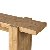 Featuring Perot Light Blonde Pine Console Table by Four Hands at Amethyst Home. Beauty in simplicity. A light, blonde-finished base supports an inset beam-style top which appears to intersect for extra intrigue.Overall Dimensions: 78.00"w x 18.00"d x 32.00"hWeight : 88.18 lbsMaterials: Solid Reclaimed Pine. Amethyst Home provides interior design, new home construction design consulting, vintage area rugs, and lighting in the San Diego metro area.