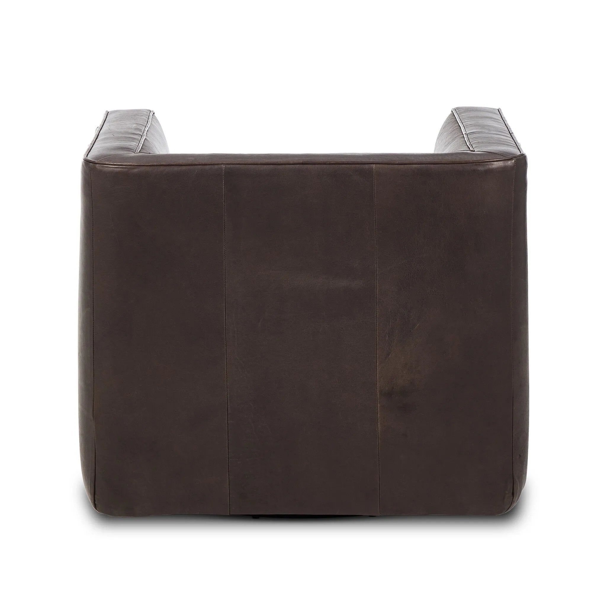 Featuring Phillip Heirloom Cigar Swivel Chair by Four Hands at Amethyst Home. Experience ultimate comfort and versatility with our Phillip Heirloom Cigar Swivel Chair. With its smooth swivel mechanism, you can easily pivot to your desired position. 
Overall Dimensions: 36.0" L x 33.5 " W x 28.0" H
Materials: Top Grain Leather, Pine Plywood, Solid PineWeig. Amethyst Home provides interior design, new home construction design consulting, vintage area rugs, and lighting in the Los Angeles metro area.