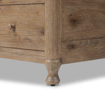 A classic chest stores in everlasting style. Crafted with heavy weathered oak with natural cracks and graining, the front has beading around the drawers for an heirloom appeal. It's finished in a tonal brown, with turned wood hardware Amethyst Home provides interior design, new home construction design consulting, vintage area rugs, and lighting in the Austin metro area.