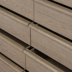 Rounded corners soften the straight-edged look of this 10-drawer dresser, crafted from natural oak in a warm grey finish. Wide smooth-gliding drawers are fully finished on the inside Amethyst Home provides interior design, new home construction design consulting, vintage area rugs, and lighting in the Seattle metro area.