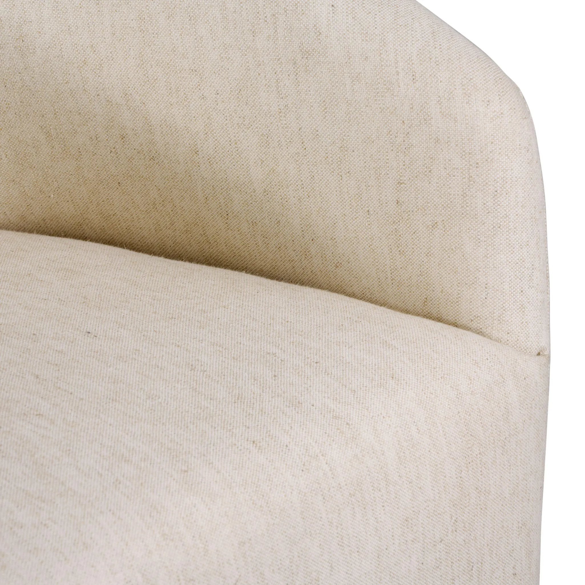 A fully upholstered barrel-style back dining chair creates a comfortable, cocoon-like sit. Slight scale perfect for smaller dining spaces Amethyst Home provides interior design, new home construction design consulting, vintage area rugs, and lighting in the Boston metro area.