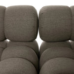 Featuring Roma Alessi Fawn Outdoor 3-Piece Sectional by Four Hands at Amethyst Home. A modern take on mid-century Italian design, soft volume and exaggerated proportions fuse for a sculpted look and playful feel. Atop a plinth-style teak base, outdoor-friendly three-piece sectional with ottoman features dramatic tufting for a padded sit, indoors and out. Cover . Amethyst Home provides interior design, new home construction design consulting, vintage area rugs, and lighting in the Miami metro area.