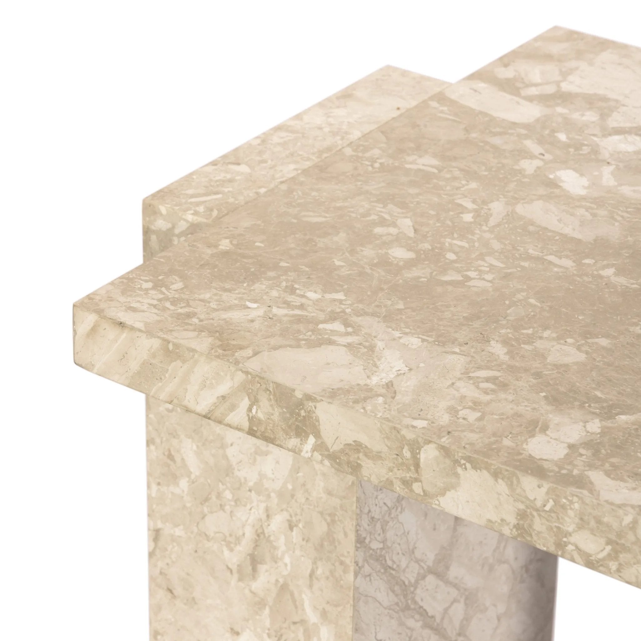 Featuring Romano Lunar Marble End Table by Four Hands at Amethyst Home. Overall Dimensions: 24.00"w x 20.00"d x 20.00"hWeight : 110.89 lbsMaterials: Solid Marble. Amethyst Home provides interior design, new home construction design consulting, vintage area rugs, and lighting in the Newport Beach metro area.